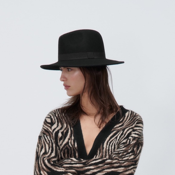 NWT ZARA FELT HAT Black main image 2